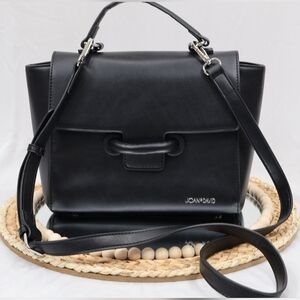 Joan & David Sleek Black Satchel